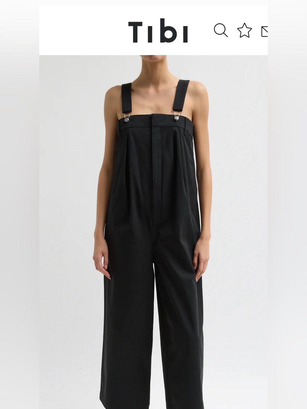 SOLD OUT Tibi Black Bio Twill Wide-Leg Overalls - Picture 4 of 8